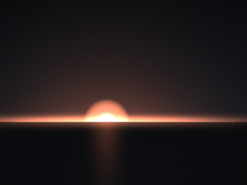 Primera luz sobre el horizonte